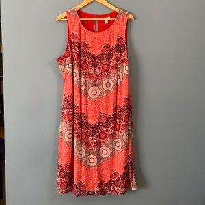 Dana Buchman Red Patterned Tank Dress